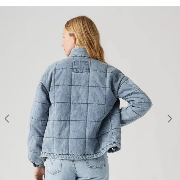 Levi's Blue Puffer Jacket with Quilted Design - Picture 2 of 6